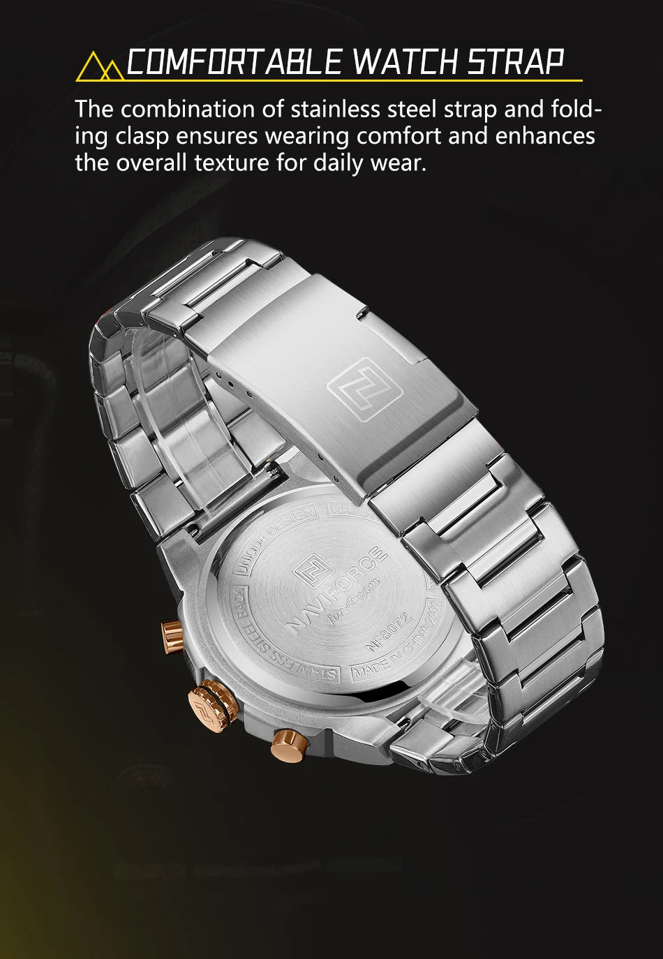 NAVIFORCE 2025 Man Quartz Watch Sport Military Watch For Men Waterproof Luminous Date Chronograph Stainless Steel Men's Watches