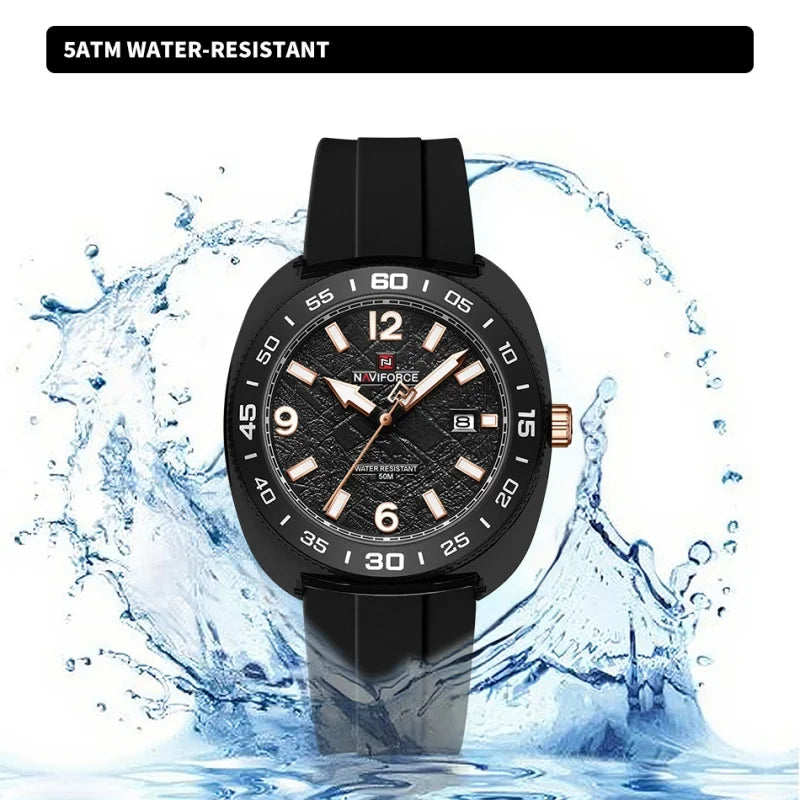 NAVIFROCE Classic Men's Watches Luminous Points Sports 50M Waterproof Watch Calendar Quartz Clock Men's Gift Relogio Masculino
