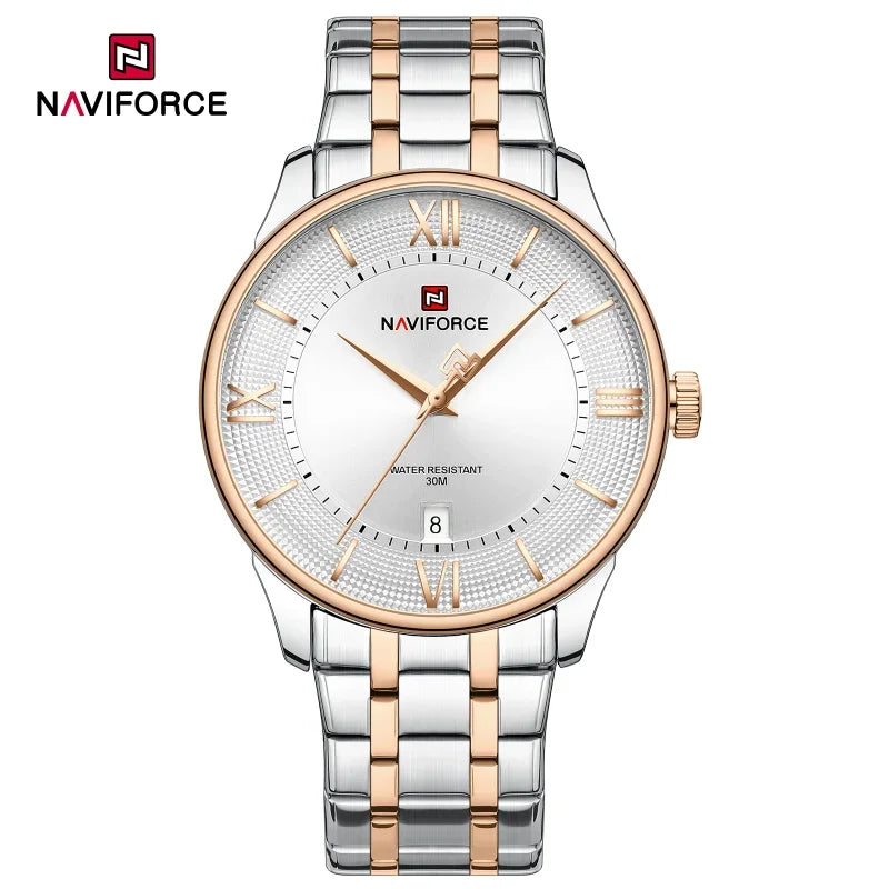 Top Brand NAVIFORCE Men's Watches Stainless Steel Week Date Clock Waterproof Luxury Male Quartz Wristwatches Relogio Masculino