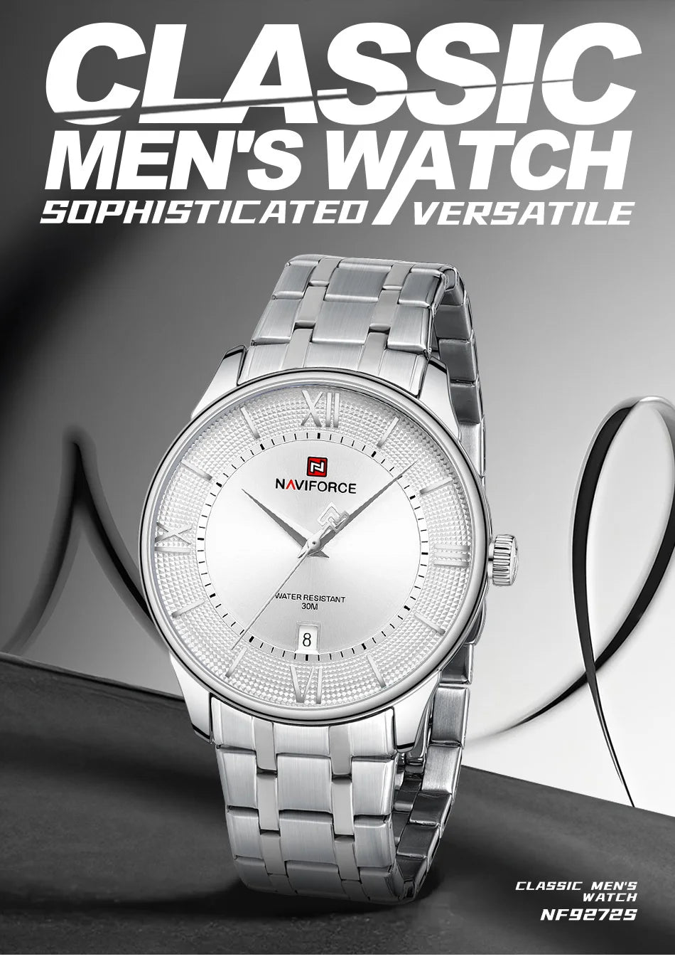 NAVIFORCE Man's Watch Quartz Calendar 30M Waterproof Stainless Steel Male Stylish Daily Luxury Wristwatch Gifts Box Father's Day