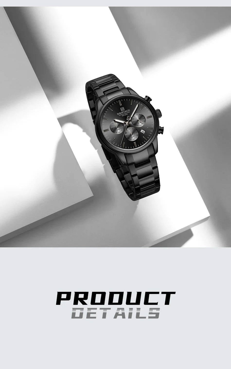 Mens Watches NAVIFORCE Fashion Luxury 30M Waterproof Date Display Quartz Watch Man Fashion Steel Band Sport WristWatch Men Clock