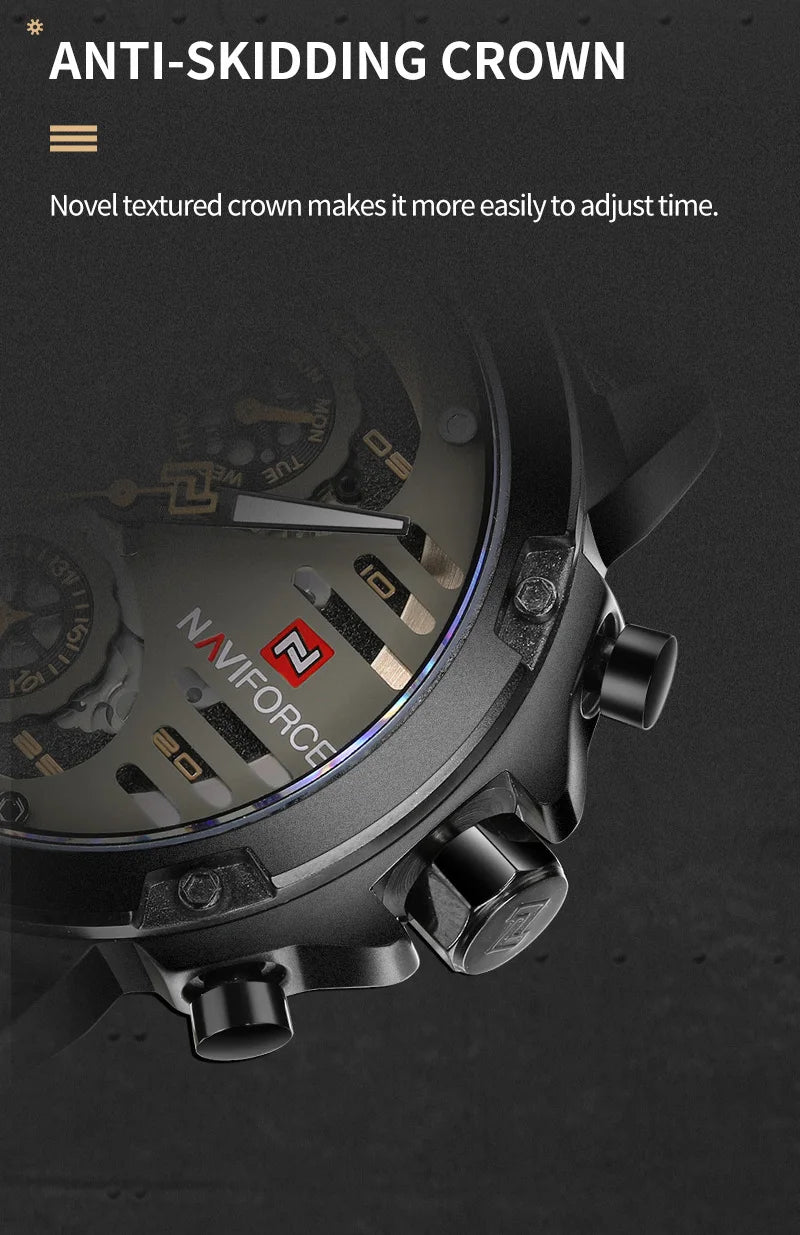 Men's Watches NAVIFORCE Brand Luxury Quartz Watch Man Leather Sport Wristwatches Waterproof Male Clock With Box Set For Sale