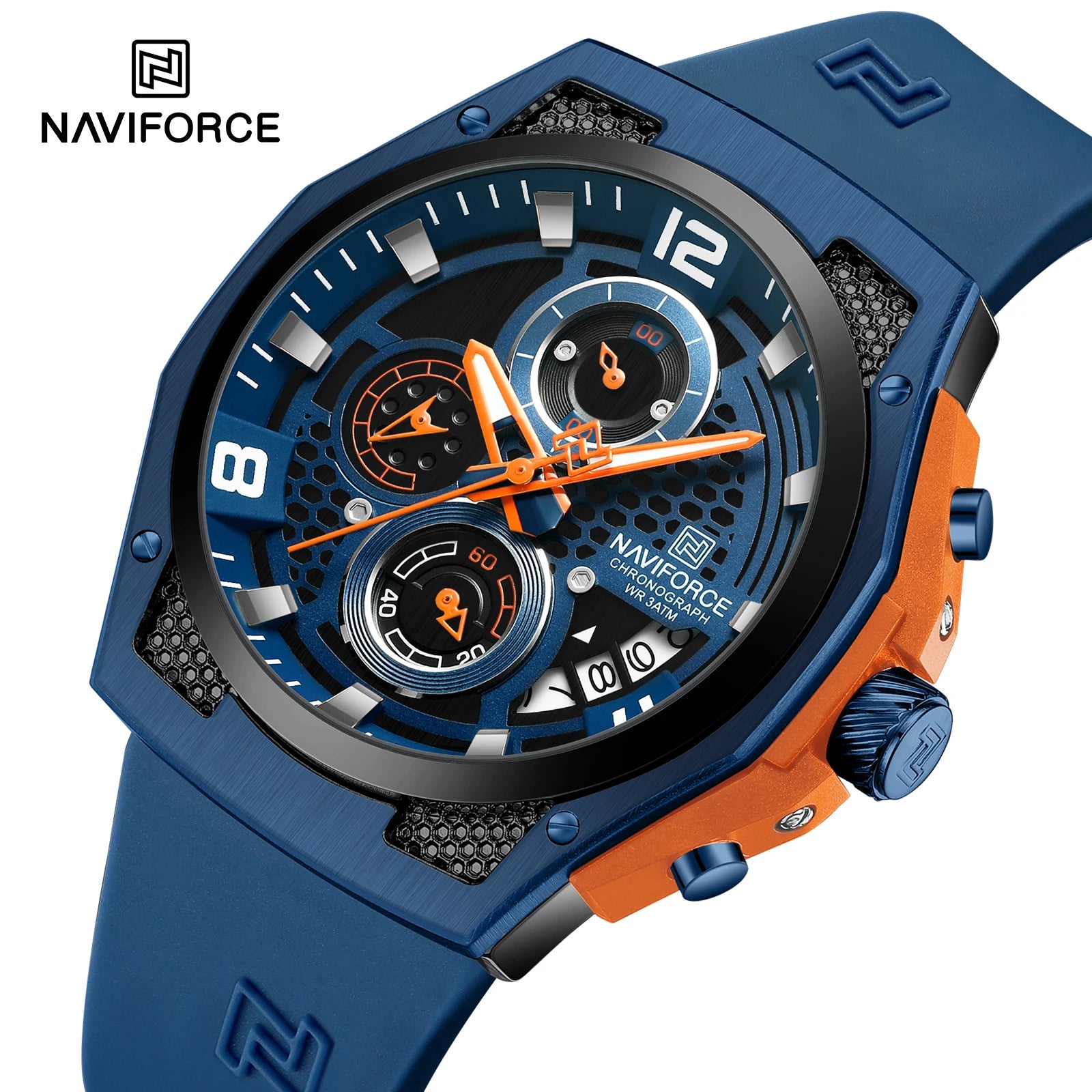 NAVIFORCE Original Watches for Man Silicone Strap Waterproof Men Quartz Wrist Watch Casual Sport Date Display Clock Reloj Hombre