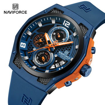 NAVIFORCE Original Watches for Man Silicone Strap Waterproof Men Quartz Wrist Watch Casual Sport Date Display Clock Reloj Hombre
