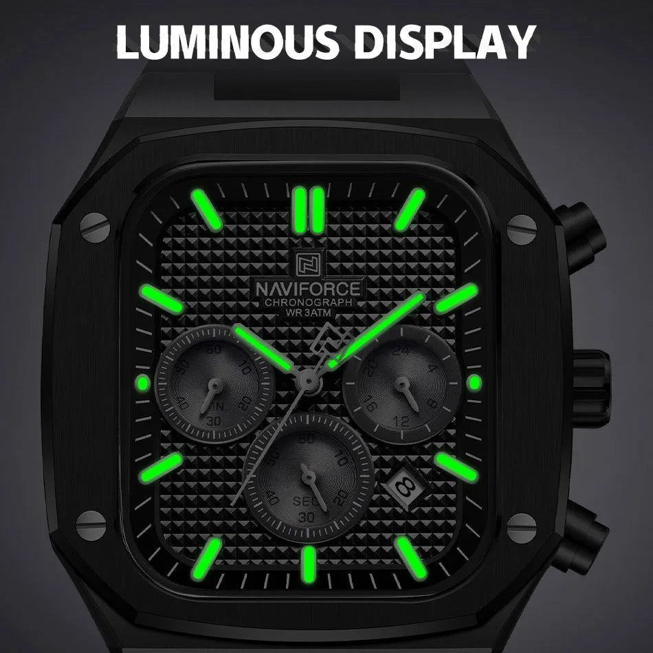 NAVIFORCE Brand New Men's Watches Luxury Date  Luminous Clock Chronograph Quartz Wristwatches Waterproof Relogio Masculino Gifts