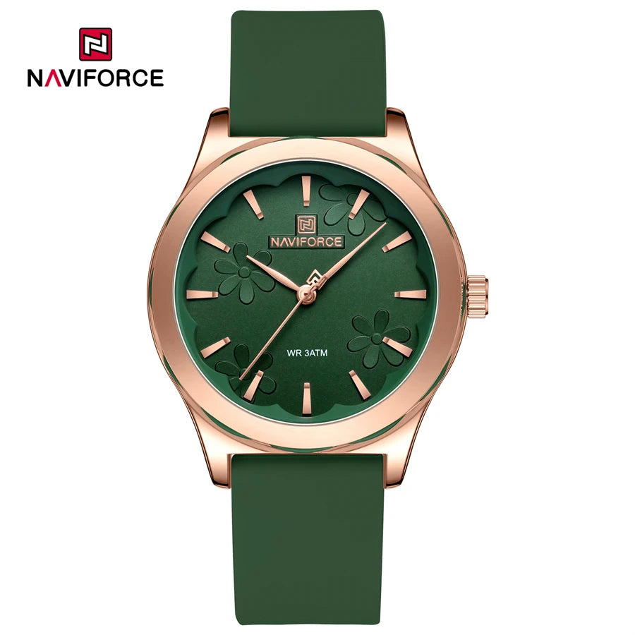 NAVIFORCE Simple Fashion Quartz Wristwatches Women Wrist Watches Silicone Strap Waterproof Watch Wholesale Hot Sale Reloj Mujer