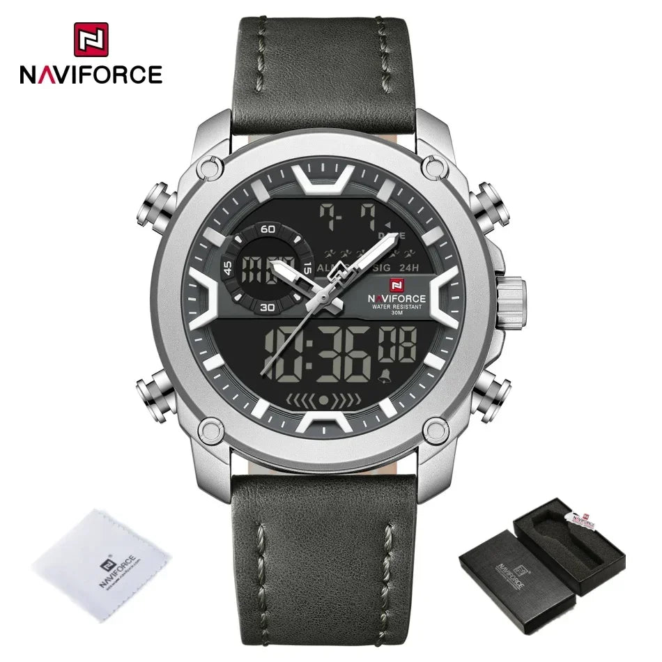New NAVIFORCE Brand Watch Men Genuine Sports Watches Men's Army Military Quartz Wristwatch Chronograph Male Date and Date Clock