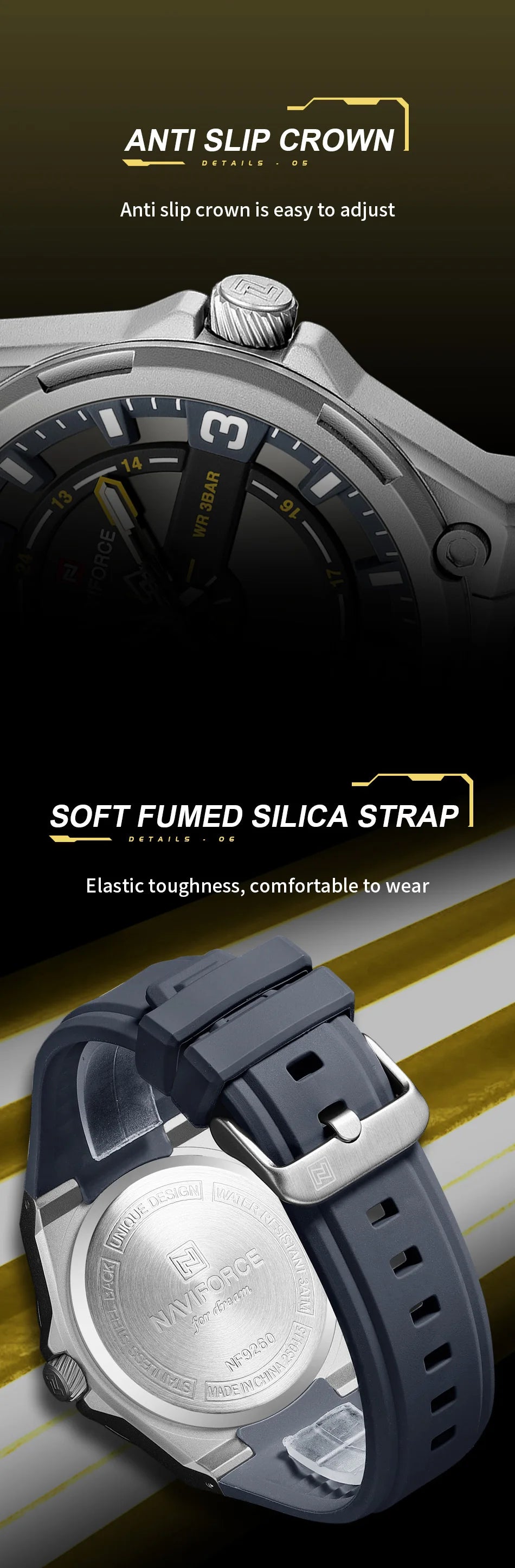 NAVIFOCE Luxury Business Men Waterproof Sport Watch Quartz Clock with Wheel Dial Silicone Man Gift Wristwatch Relogio Masculino