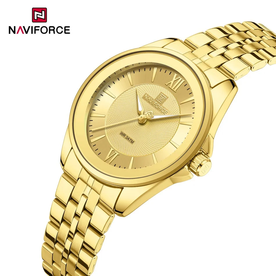 NAVIFORCE Women Watches Ladies Creative Watch Stainless Strap New Fashion Charm Quartz 30m waterproof Wristwatches Female Clock