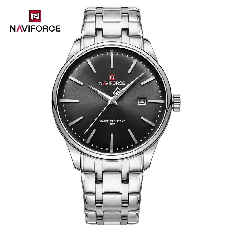 Top Brand NAVIFORCE Men's Calendar Watch Waterproof Fashion Business Stainless Steel Strap Quartz Wristwatches Relogio Masculino
