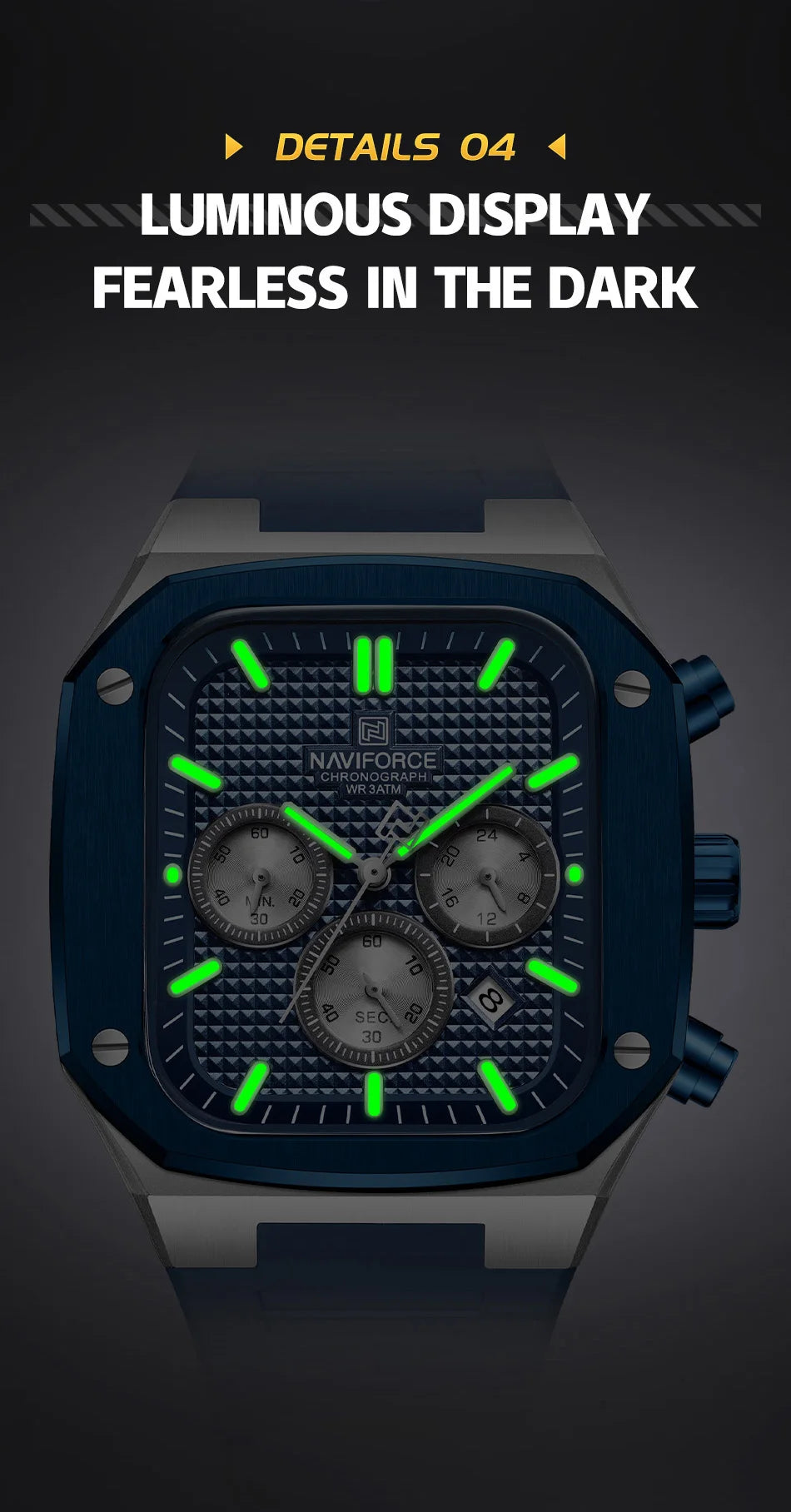 NAVIFORCE Luxury Men Watches Fashion Casual Waterproof Date Quartz Wristwatches Silicone Strap Luminous Clock Relogio Masculino