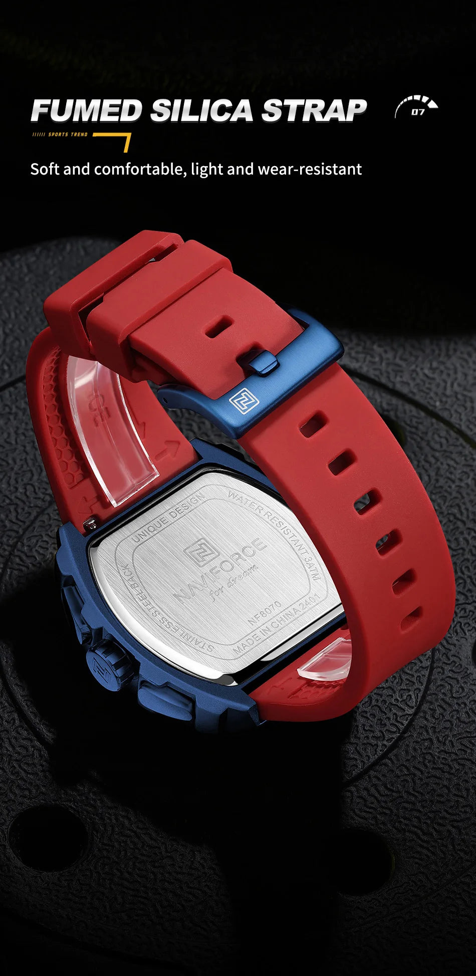 NAVIFORCE Luxury Men's Watch Quartz 30M Waterproof Chronograph Bucket with Night Light Display Sports Business Relogio Masculino