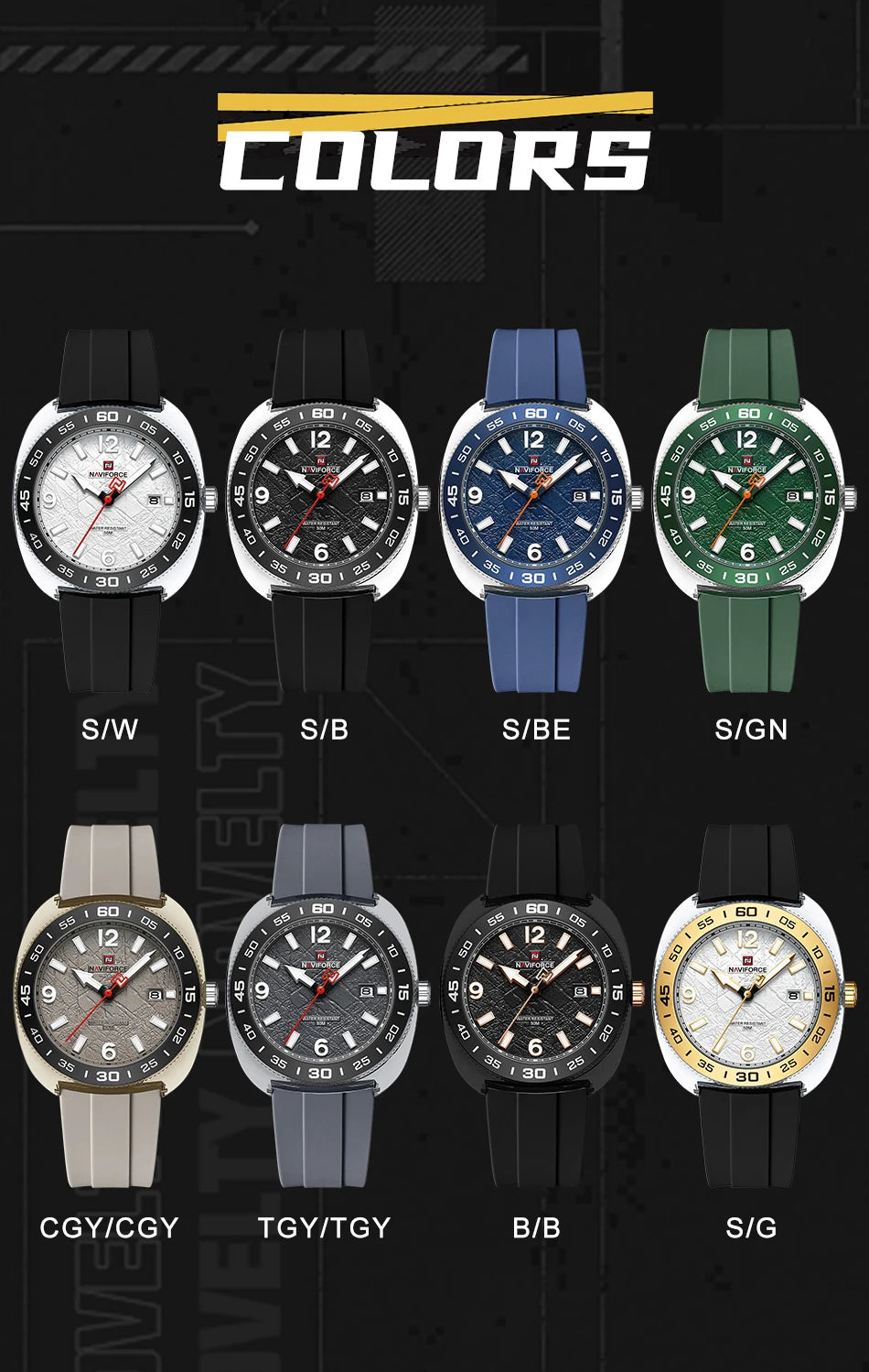 NAVIFROCE Classic Men's Watches Luminous Points Sports 50M Waterproof Watch Calendar Quartz Clock Men's Gift Relogio Masculino