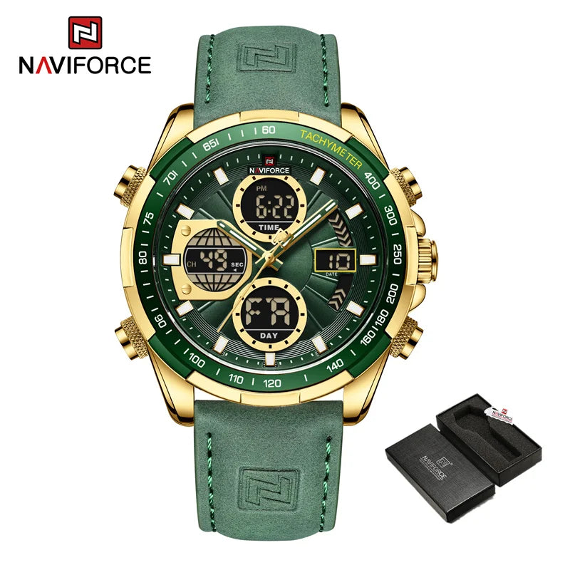 NAVIFORCE Men's Military Watch Multifunction Chronograph Sports 3ATM Waterproof with Alarm Day And Date Display Male Gifts Clock