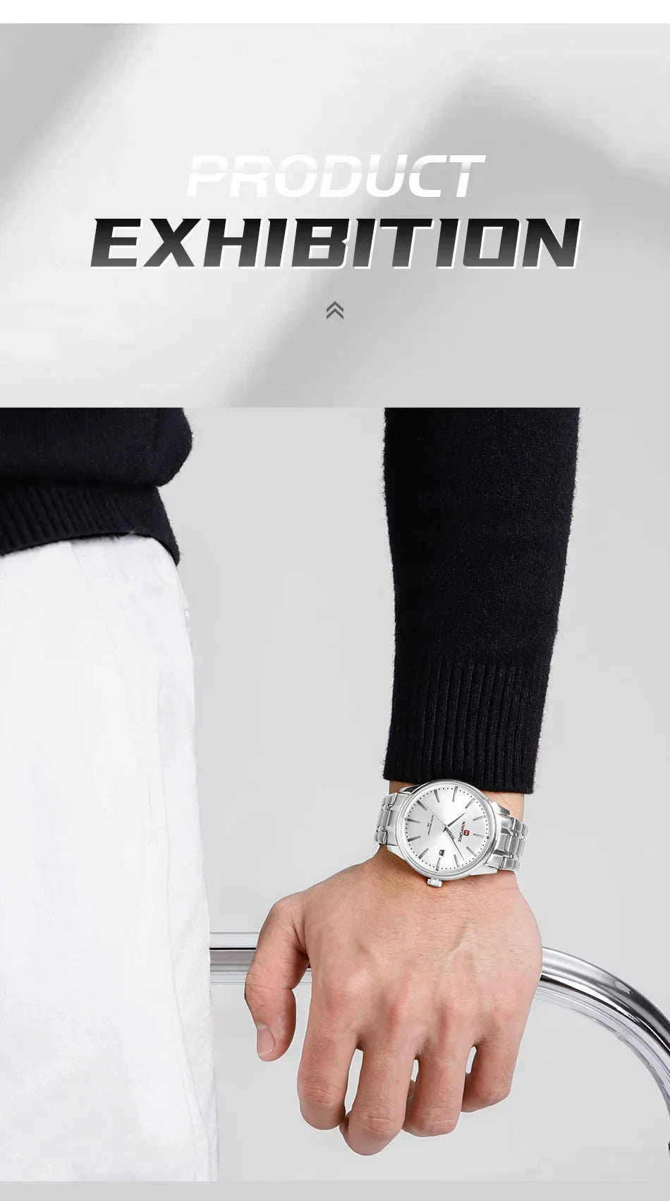 New NAVIFORCE Men's Fashion Business Stainless Steel Strap Quartz Wristwatches Calendar Watch Waterproof Relogio Masculino Gifts