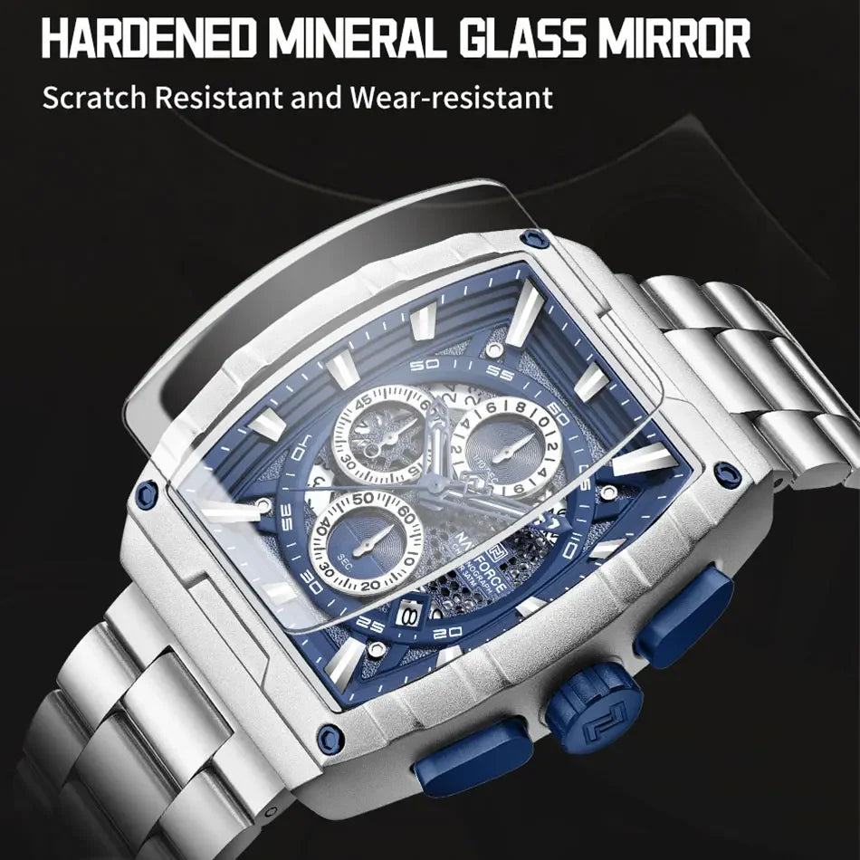 NAVIFORCE Man Watch Luxury Waterproof Stainless Steel Quartz Men's Watches Sports Auto Date Wristwatch Chronograph Simple Clocks