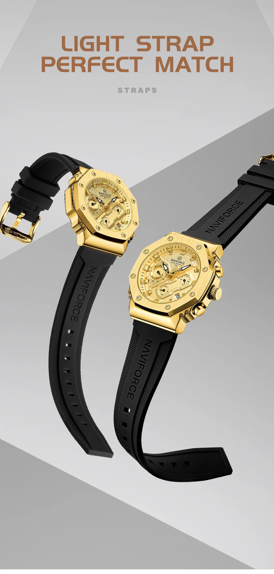 Top Brand NAVIFORCE Women's Watch Quartz Chronograph 24 Hours Luminous Soft Silicone Strap Woman Fashion Luxury Business Clocks