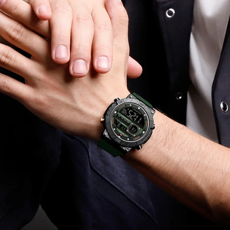 NAVIFORCE Watches for Men LCD Digital Auto Date Week Display Luminous Soft Silicone Strap  Fashion Wristwatch Relogio Masculino