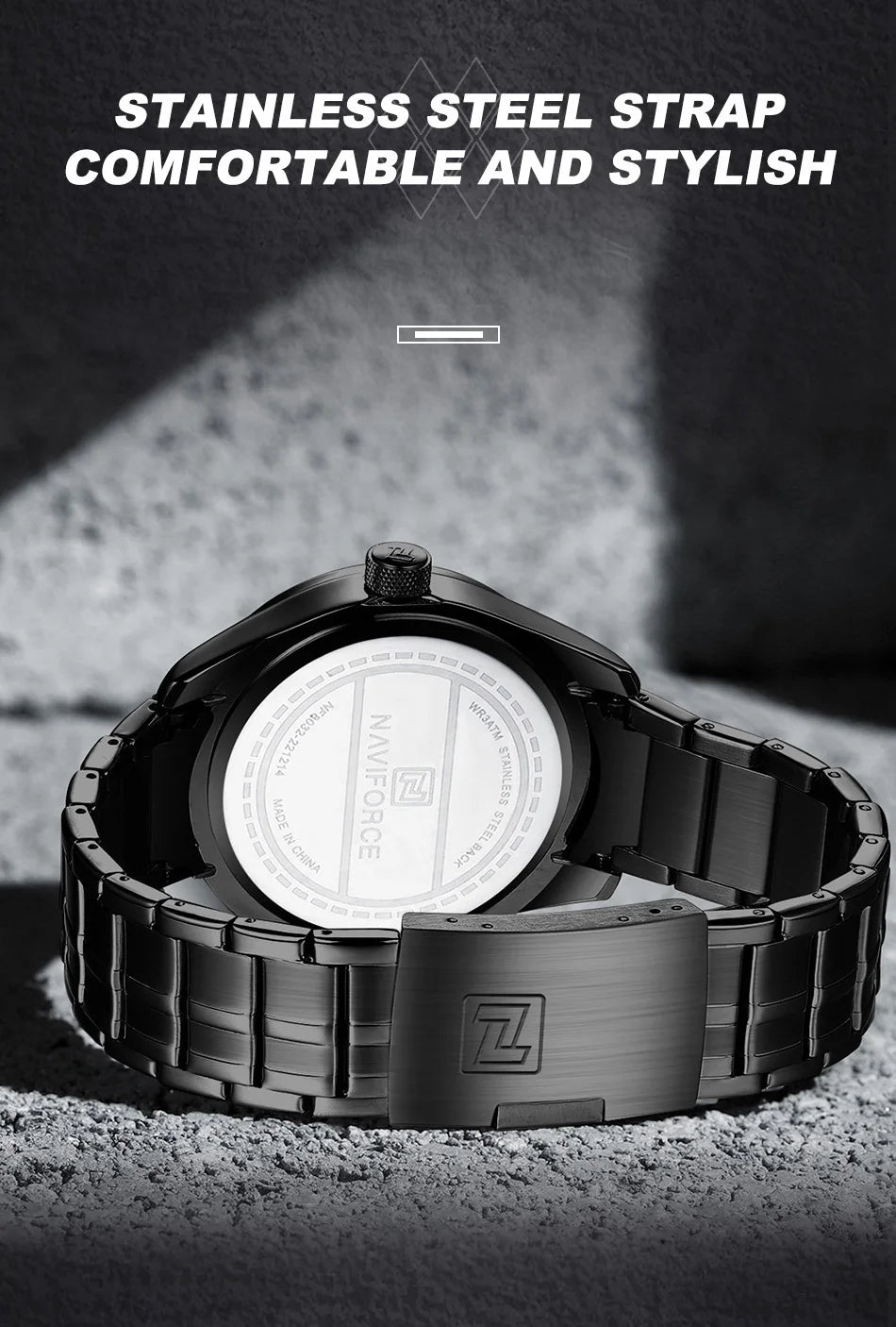 NAVIFORCE New Style Men's Quartz Business Watch Waterproof Sports Casual Stainless Steel Strap Men Date Clock Relogio Masculino