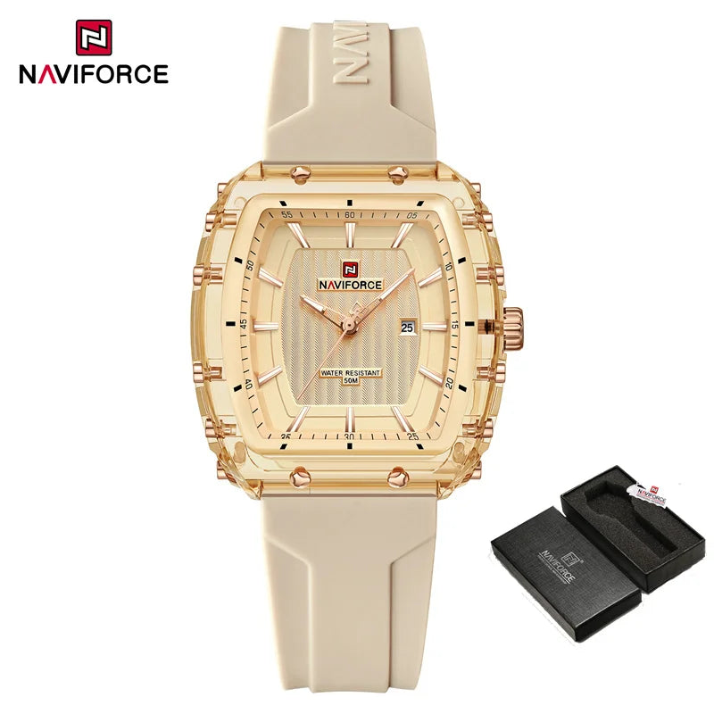 NAVIFORCE Women Watch Luxury Brand Fashion Simple Quartz Calendar Ladies Watch Waterproof Wristwatch Lady Clock Relogio Feminino