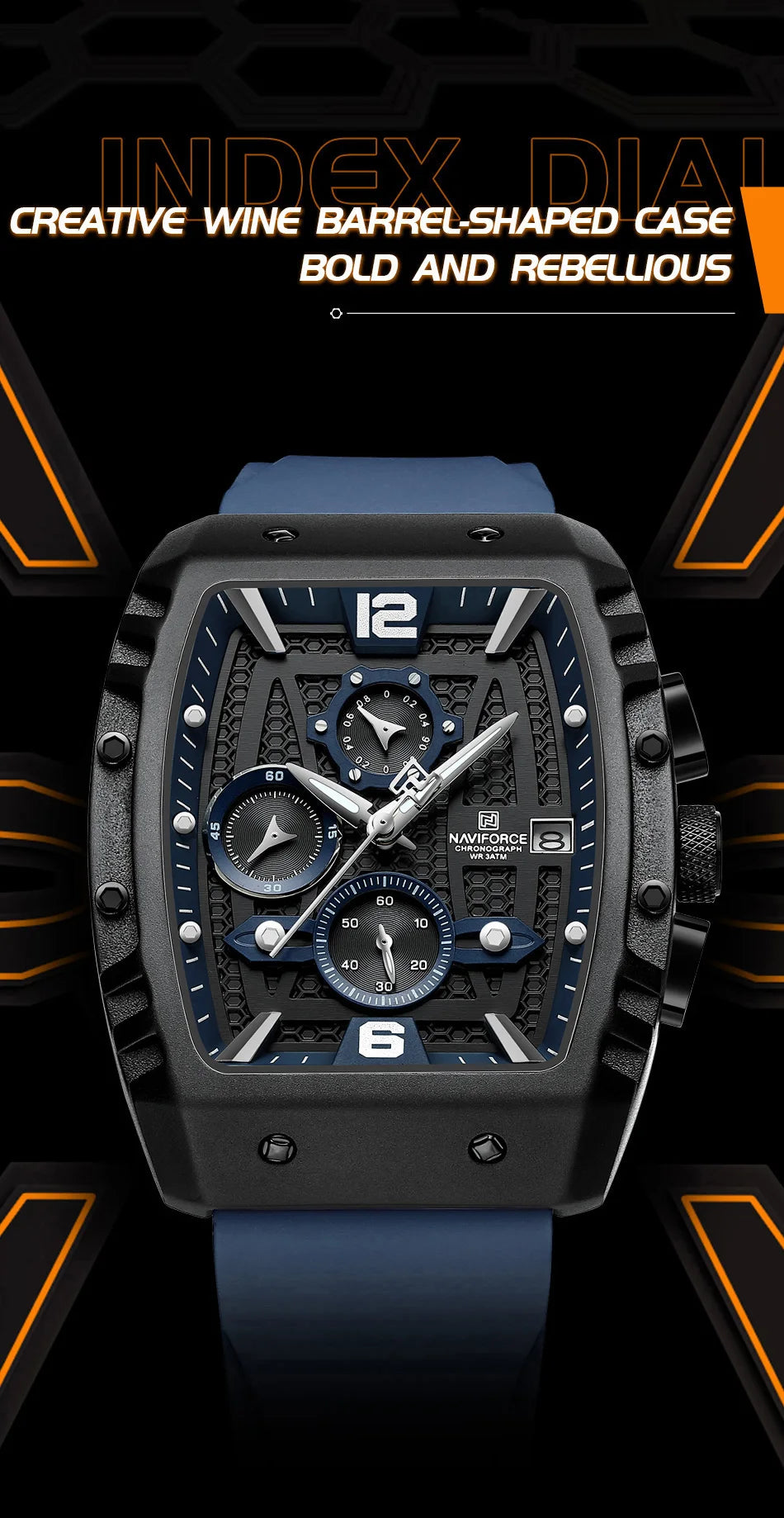 2024 Top Brand NAVIFORCE New Men Luxury Watches Chronograph Sport Quartz Wristwatch Waterproof Luminous Date Clock Reloj Hombre