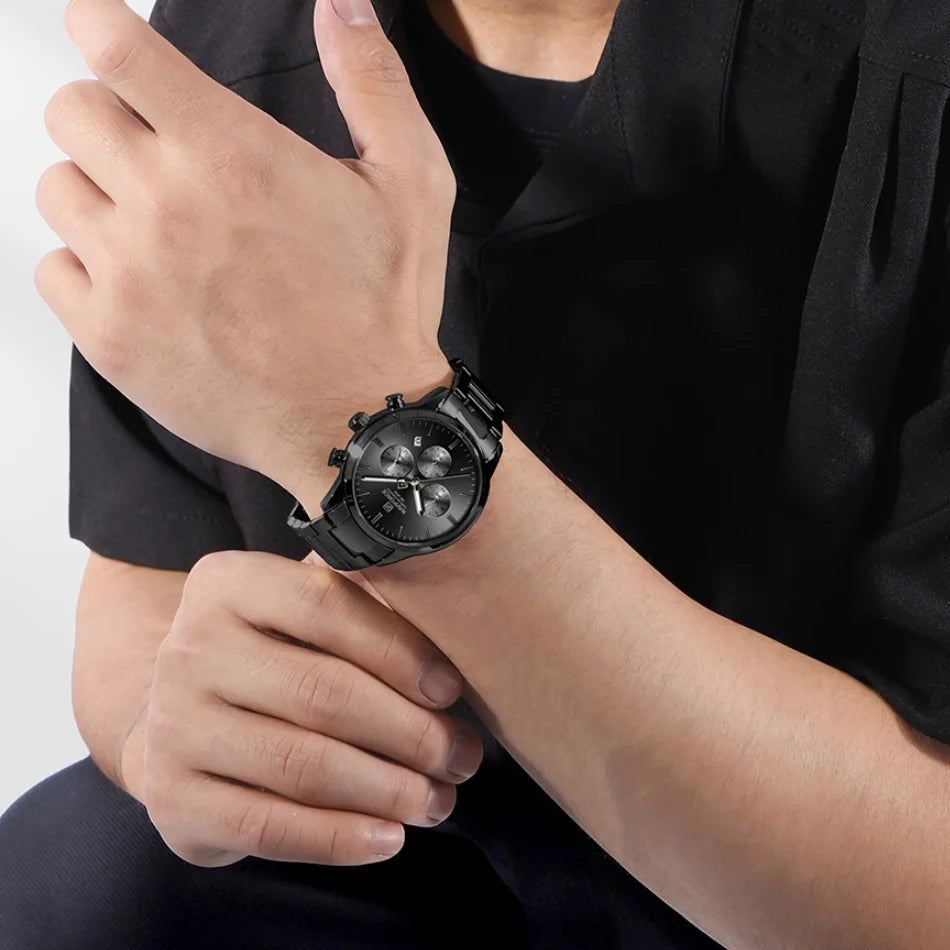 Mens Watches NAVIFORCE Fashion Luxury 30M Waterproof Date Display Quartz Watch Man Fashion Steel Band Sport WristWatch Men Clock
