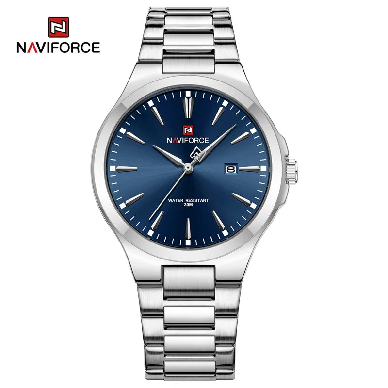 NAVIFORCE Original Fashion Watches for Men Stainless Steel Simple Elegant Clock Male Waterproof Wrist Watch Relogio Masculino