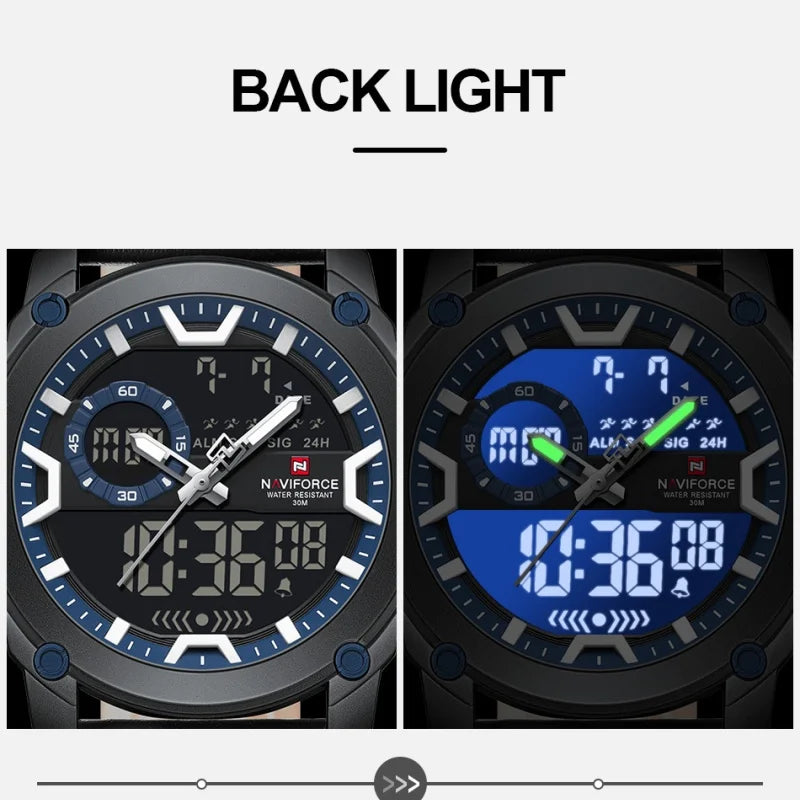New NAVIFORCE Brand Watch Men Genuine Sports Watches Men's Army Military Quartz Wristwatch Chronograph Male Date and Date Clock