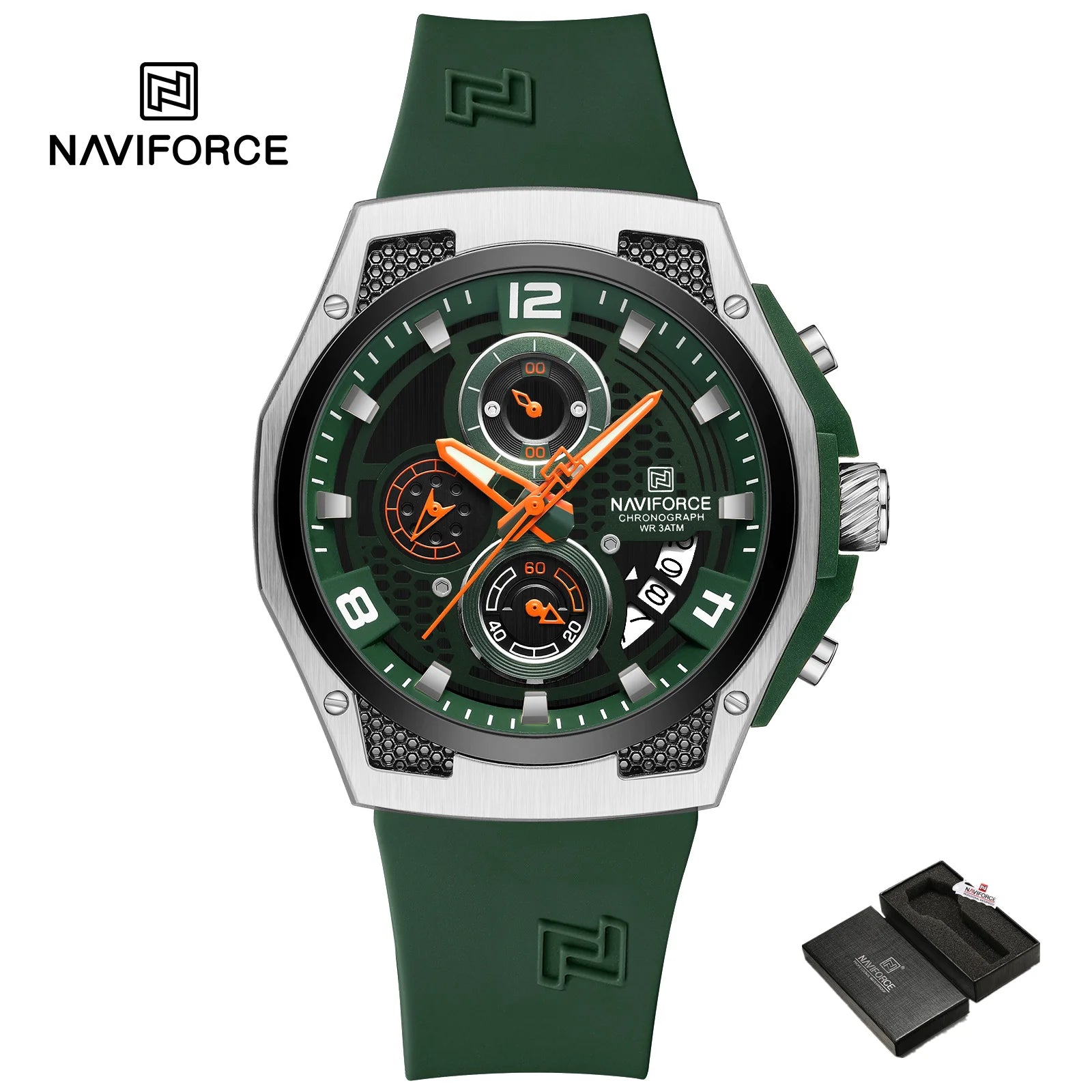 NAVIFORCE 2024 Larger Dial Men Military Watches Male High-end Quartz Calendar Fashion Design Wrist Watches PU Waterproof Clock