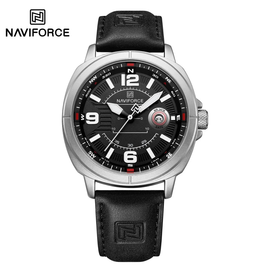 NAVIFORCE New Watches for Men Quartz Calendar 3ATM Waterproof Clocks High Quality PU Strap Male Business Wristwatch Reloj Hombre