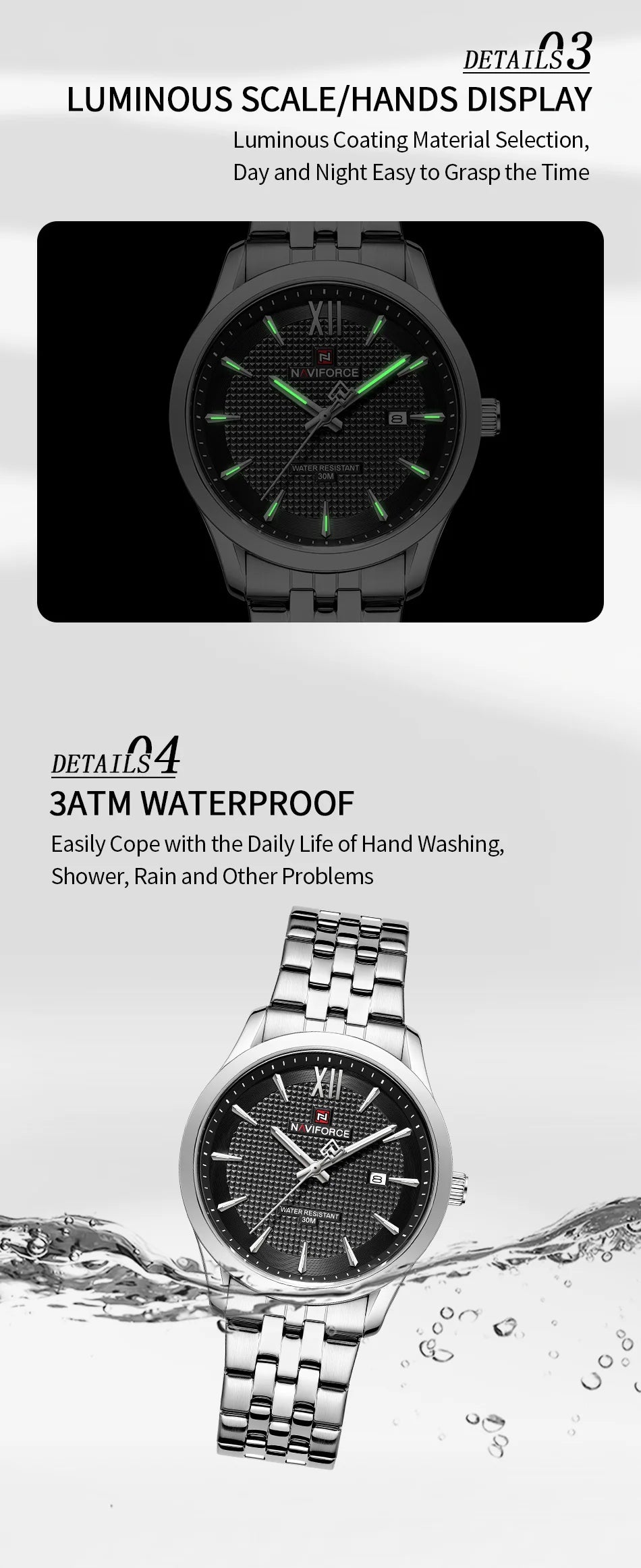 New Style NAVIFORCE Ultra Thin 9mm Minimalist Fashion Quartz Watch for Men Steel Band Auto Date Male Waterproof GIft Wristwatch