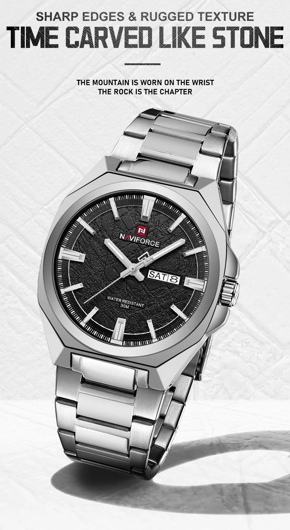 NAVIFORCE Watches for Man Quartz 30M Waterproof Luminous Hand Stainless Steel Business Male Fashion Wristwatch Relogio Masculino