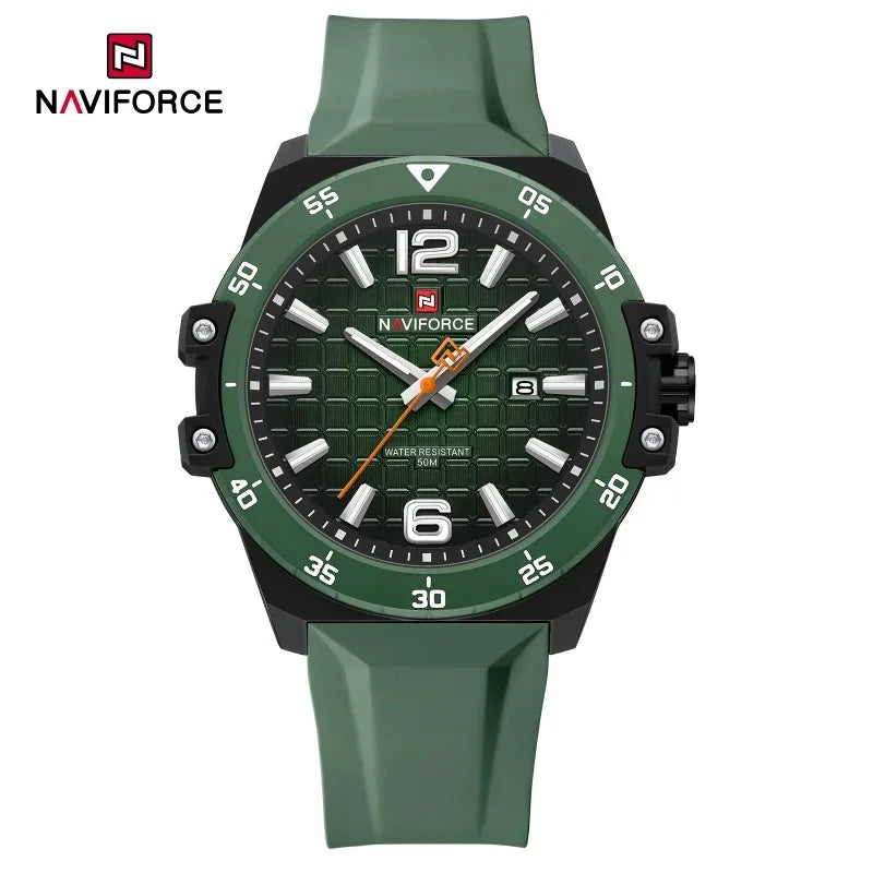 Original Brand NAVIFORCE Fashion Men's Watches Luxury Quartz Sport Silicone Band Wristwatch Waterproof Luminous Clock Male Gift