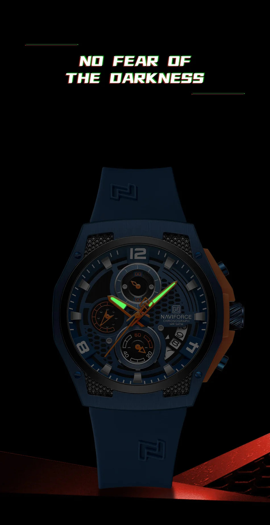 NAVIFORCE Original Watches for Man Silicone Strap Waterproof Men Quartz Wrist Watch Casual Sport Date Display Clock Reloj Hombre