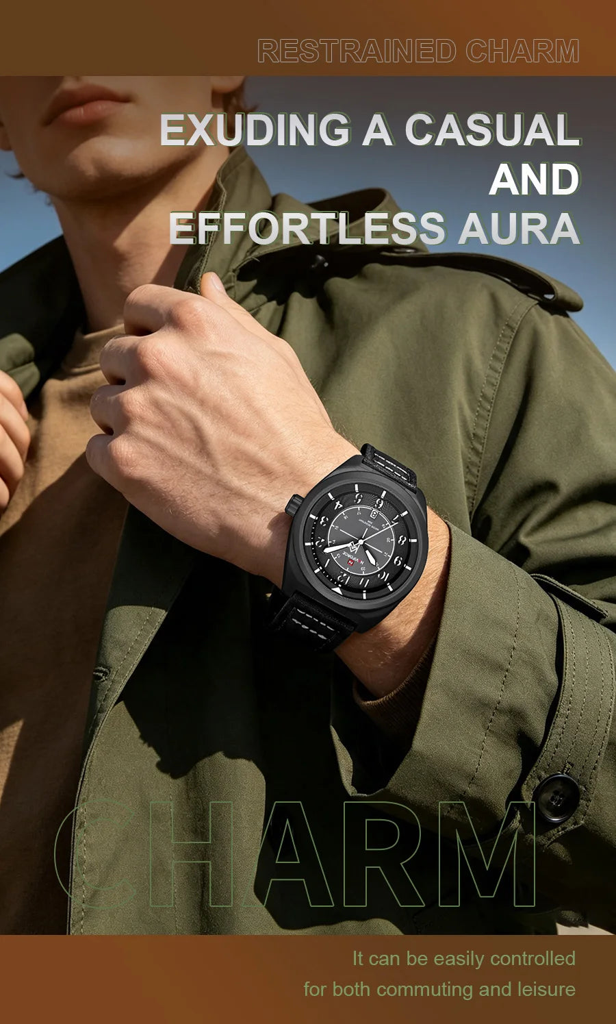 NAVIFORCE Simple Men Quartz Calendar Watch 3ATM Waterproof Genuine Leather Strap Business Casual Fashion Mature Style Wristwatch