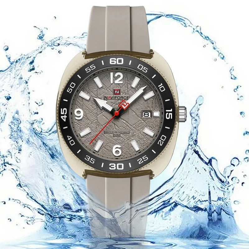 NAVIFORCE Man's Watch Quartz Calendar Luminous 5ATM Waterproof Business Luxury Casual Simple Wristwatch Gifts Box Male NF7132