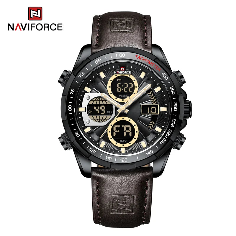 NAVIFORCE Men's Military Watch Multifunction Chronograph Sports 3ATM Waterproof with Alarm Day And Date Display Male Gifts Clock