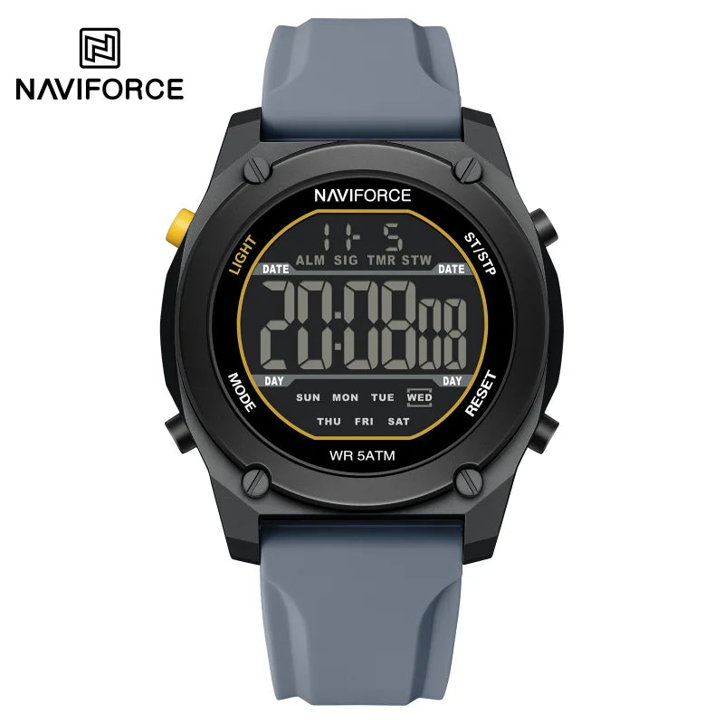 NAVIFORCE Men Digital Watch Sports Fashion Watches Waterproof 50M Man HD Electronic Screen Student Cool Alarm Display Wristwatch