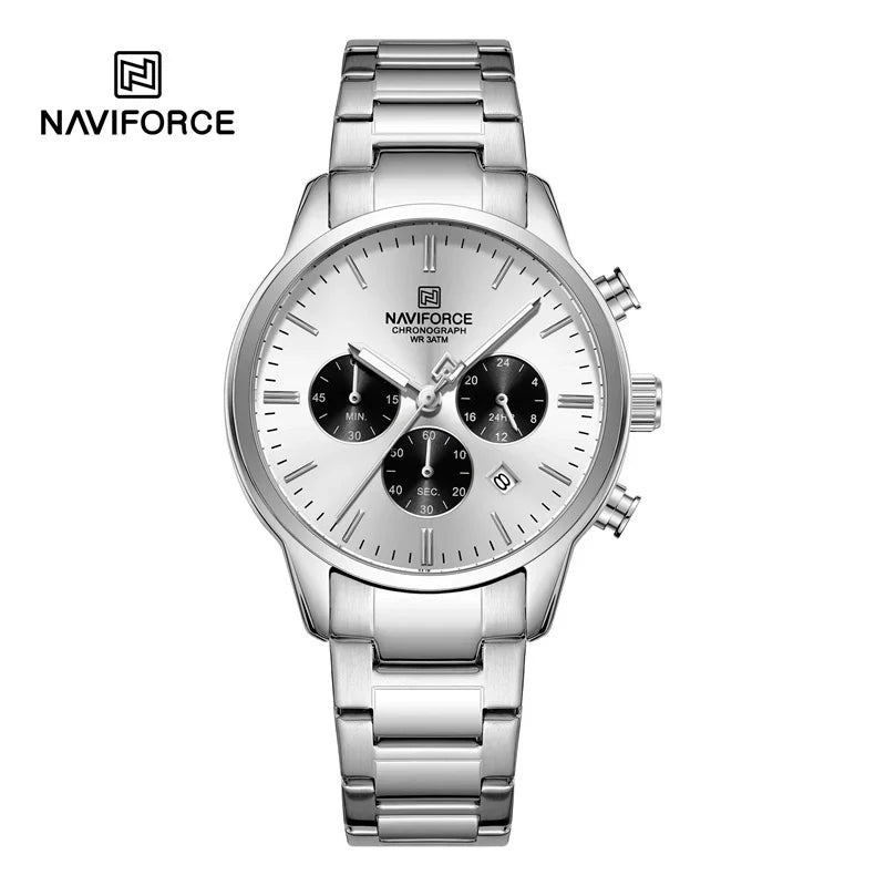 NEW NAVIFORCE Fashion Men's Watch Luxury Waterproof Male Quartz Wristwatch 24 Hour Date Display Male Chronograph Luminous Clock