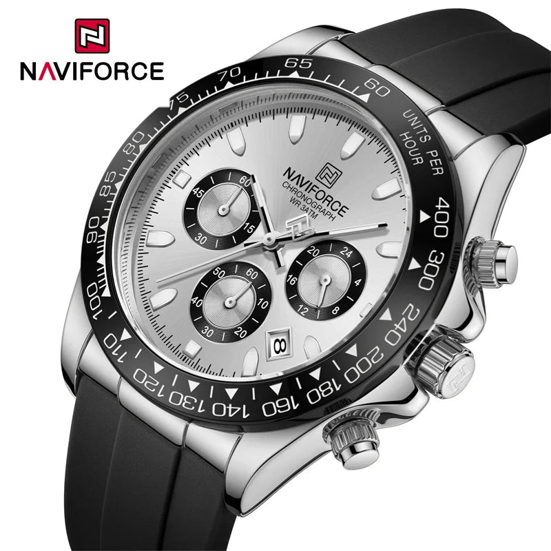 NAVIFORCE Men's Sport Watch Silicone Band Luminous Muti Chronograph Casual Wristwatch Relogio Masculino Male Gift with 2025 Mode