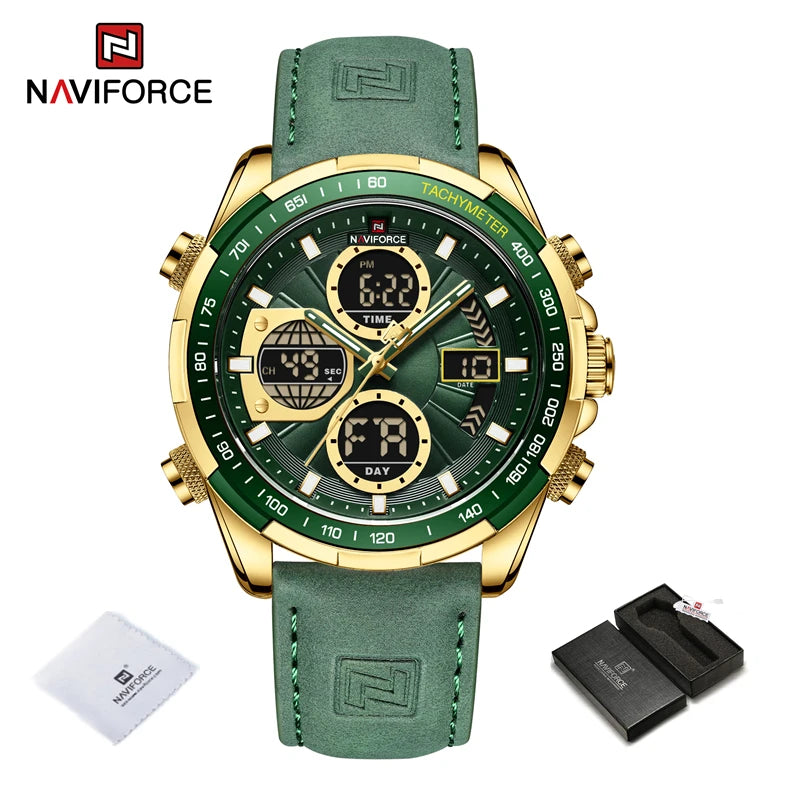 NAVIFORCE Military Watches for Men Luxury Sport Chronograph Alarm WristWatch Waterproof Quartz Big Clock Digital Male Watch