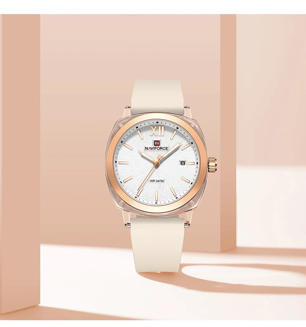 NAVIFORCE Leisure Sports Women's Watch Simple Elegant Waterproof Creative Women Minimalist Style Quartz Calendar ladies Watches