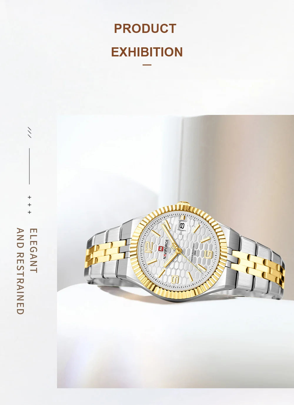 NAVIFORCE Women Watches Quartz Wristwatch Waterproof High Quality Ladies Steel Bracelet Female Romantic Stylish Business Clock
