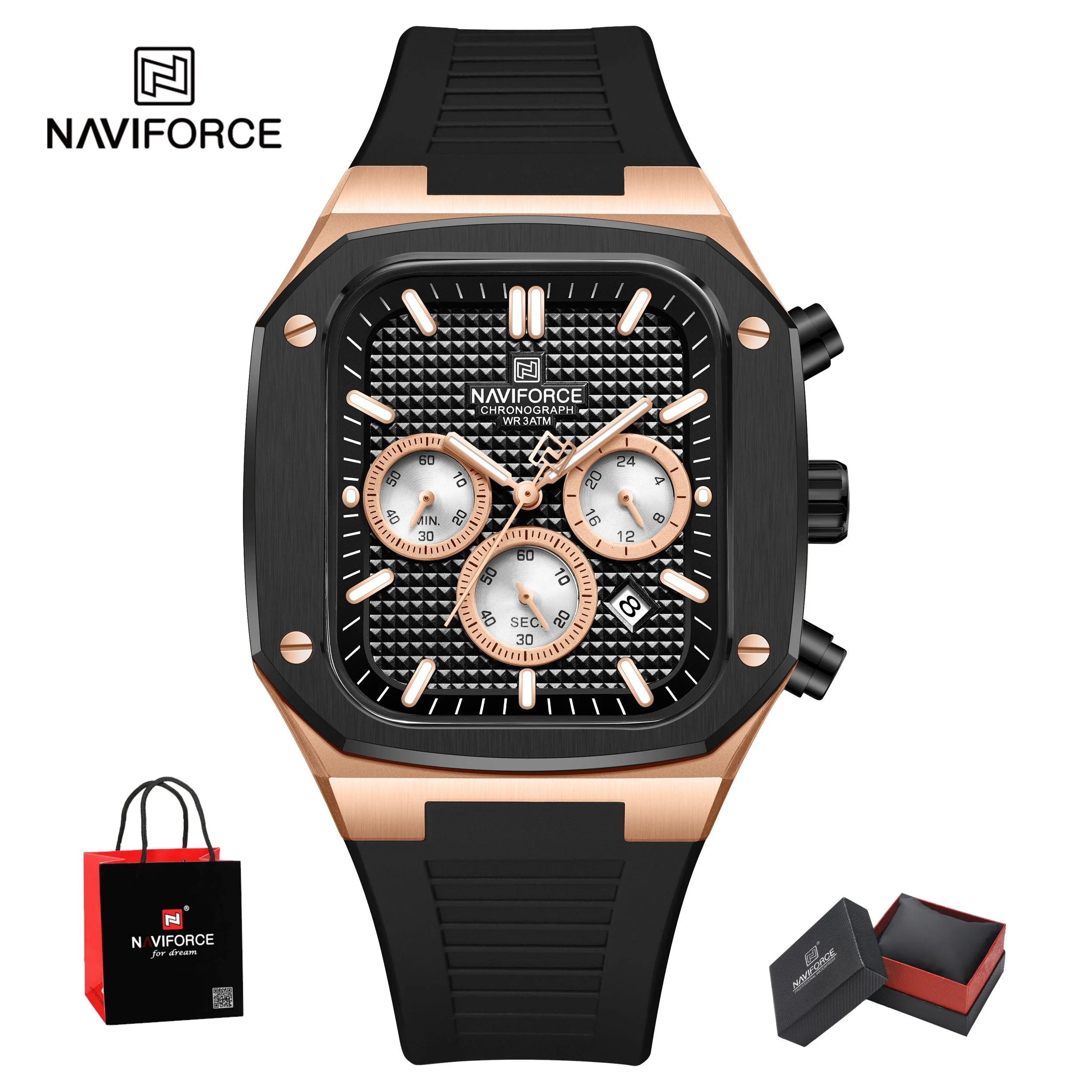 NAVIFORCE Brand New Men's Watches Luxury Date  Luminous Clock Chronograph Quartz Wristwatches Waterproof Relogio Masculino Gifts