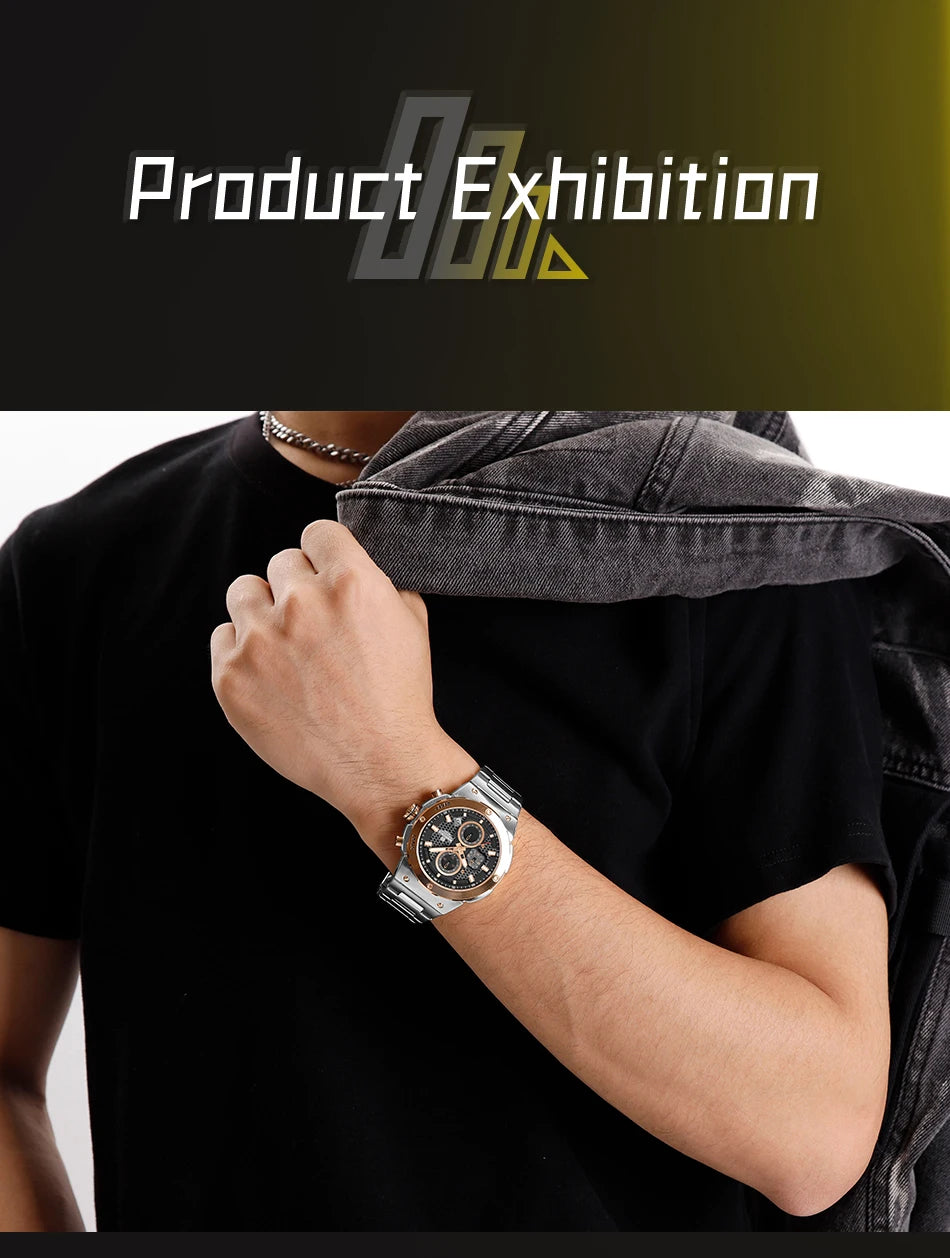 NAVIFORCE 2025 Man Quartz Watch Sport Military Watch For Men Waterproof Luminous Date Chronograph Stainless Steel Men's Watches