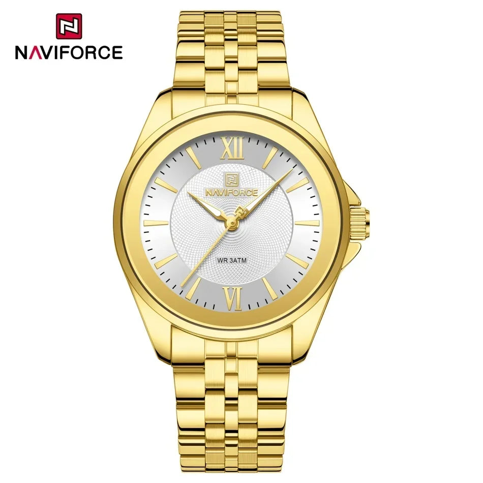 NAVIFORCE Women Watches Ladies Creative Watch Stainless Strap New Fashion Charm Quartz 30m waterproof Wristwatches Female Clock