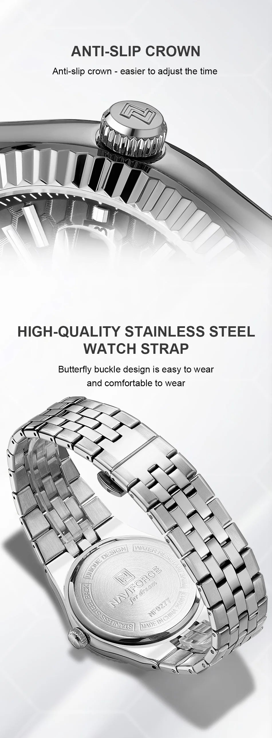 NAVIFORCE Men Watches Quartz Auto Date 3ATM Waterproof Stainless Steel Classic Male Luxury Fashion Business Wristwatch Gift Box
