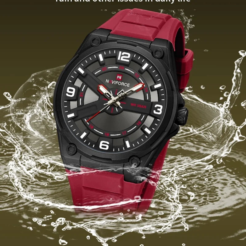 NAVIFORCE Vintage Men Watch Luxury Quartz Wristwatch Waterproof watches Fashion Style Retro Silicone Men Watch Relogio Masculino