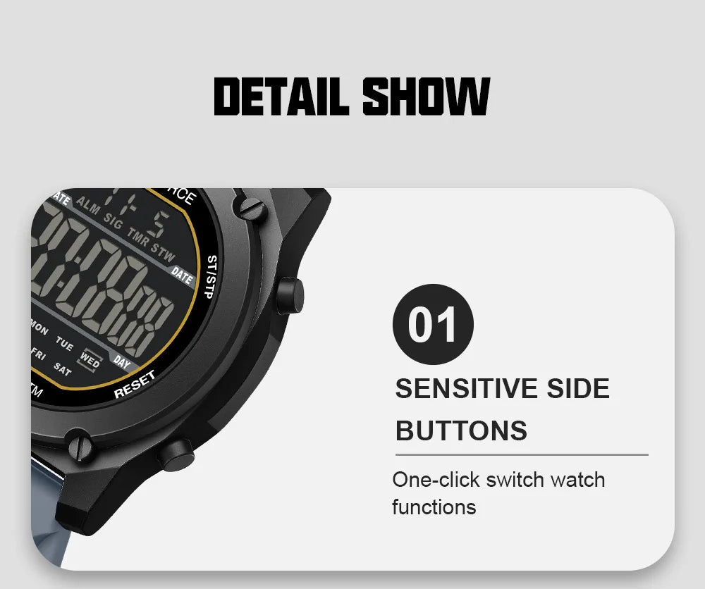 NAVIFORCE Men Digital Watch Sports Fashion Watches Waterproof 50M Man HD Electronic Screen Student Cool Alarm Display Wristwatch