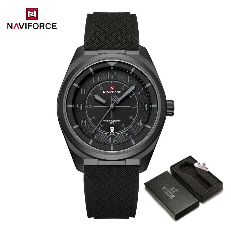 NAVIFORCE Men Quartz Watch 30M Waterproof Sports Luminous Wristwatch Fashion Silicone Strap Daily Casual Watches Reloj Hombre